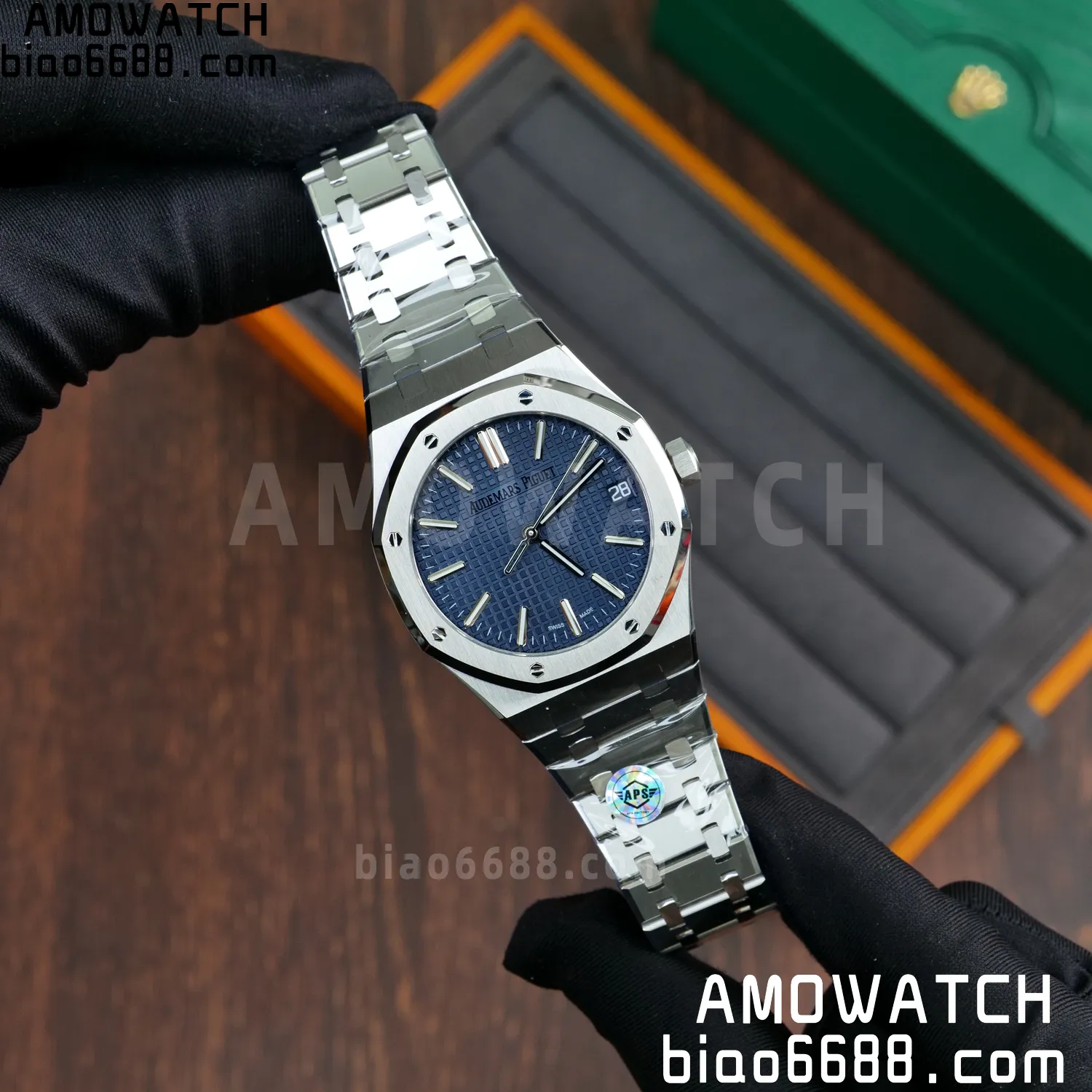 AP Royal Oak 41mm 15510ST SS APS Factory 1:1 Best Edition Blue Dial on SS Bracelet SA4302 Super Clone 66 daea49a746e419b AMO Watch