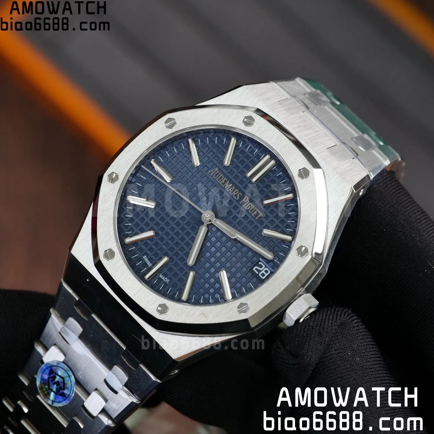AP Royal Oak 41mm 15510ST SS APS Factory 1:1 Best Edition Blue Dial on SS Bracelet SA4302 Super Clone 77 eba6e5e66b342a5 AMO Watch