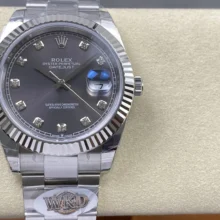 Rolex DateJust 41 126334 WKD 1:1 Best Edition Gray Diamond Dial on Oyster Bracelet JH3235 (Free Sprung)