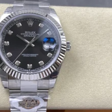 Rolex DateJust 41 126334 WKD 1:1 Best Edition Black Diamond Dial on Oyster Bracelet JH3235 (Free Sprung)