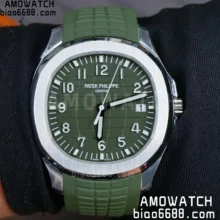 PP Aquanaut 5168G 42mm SS OMEF 1:1 Best Edition Green Dial on Green Rubber Strap DPB330 Weighted 135g