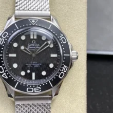 OMEGA Seamaster 300M Diver SS ORF 1:1 Best Edition Black Wave Dial on SS Mesh Bracelet (Free Spring)
