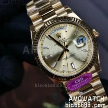 Rolex Day Date 40 YG CBDF 1:1 Best Edition YG Dial on President Bracelet VR3255 (210g)