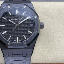 AP Royal Oak 41mm 15500 Black Ceramic ZF 1:1 Best Edition Black  Dial on Ceramic Bracelet SA4302 Free Spring