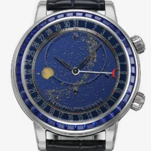 PP Grand Complications 6102 SS Blue Diamonds Bezel PPF 1:1 Best Edition Blue Dial on Blue Leather Strap SA240 Super Clone