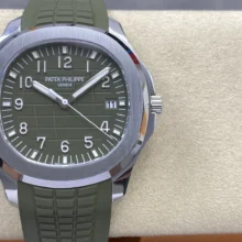 PP Aquanaut 5168G 42mm SS WSF 1:1 Best Edition Green Dial On Green Rubber Strap Super Clone DD330 Weighted 150g