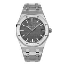 AP Royal Oak 41mm 15500 SS ZF 1:1 Best Edition Gray Textured Dial on SS Bracelet SA4302 Super Clone V4 (Free Sprung)