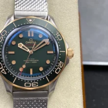 OMEGA Seamaster 300M Diver Titanium/Bronze ORF 1:1 Best Edition Green Dial on Titanium Mesh Bracelet(Free Spring)