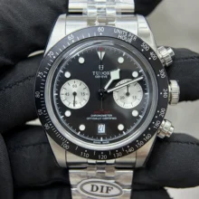 Tudor Black Bay Chrono SS DIF 1:1 Best Edition Black Dial on SS Bracelet DD7750