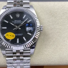 ROLEX DateJust 41mm SS 126334 VSF 1:1 Best Edition 904L Steel Black Stick Dial on Jubilee Bracelet  V2s (Free Sprung)