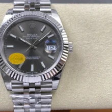 ROLEX DateJust 41mm SS 126334 VSF 1:1 Best Edition 904L Steel Gray Stick Dial on Jubilee Bracelet  V2s (Free Sprung)