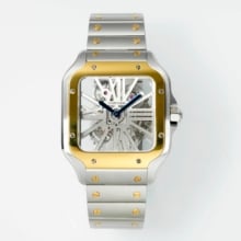 Cartier Santos Skeleton SS/YG RICH 1:1 Best Edition Skeleton Dial on SS/YG Bracelet 9611MC Super Clone V2