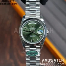 Rolex Day Date 40 SS 228236 RCF 1:1 Best Edition Green Roman Dial on President Bracelet VR3255 (211g)