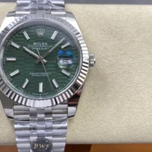 Rolex DateJust 41 126334 RWF 1:1 Best Edition Green Textured Stick Dial on Jubilee Bracelet JH3235 (Free Sprung)