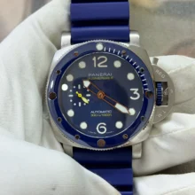 Panerai PAM1676 44mm Submersible VSF 1:1 Best Edition Blue Dial On Blue Rubber Strap P.900 Super Clone