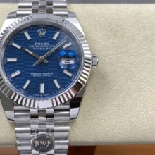Rolex DateJust 41 126334 RWF 1:1 Best Edition Blue Textured Stick Dial on Jubilee Bracelet JH3235 (Free Sprung)