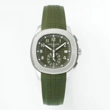 PP Aquanaut 5968 SS DDF 1:1 Best Edition Green Dial on Green Rubber Strap A520