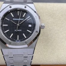 AP Royal Oak 39mm 15300 SS ZF 1:1 Best Edition Black Textured Dial on SS Bracelet SA3120 Super Clone
