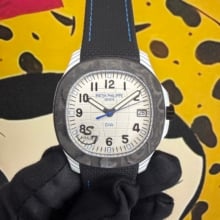 PP Aquanaut 5167 Polar Blue DIW SONIC Factory SF 1:1 Best Edition White Dial On Black Nylon Strap DD324