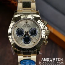Rolex Daytona 126508 WF 1:1 Best Edition YG/Black Dial on YG Bracelet JH4131 (Free Sprung) Weighted 220g
