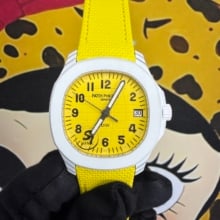 PP Aquanaut 5167 Lemon DIW SONIC Factory SF 1:1 Best Edition Yellow Dial On Yellow Nylon Strap DD324